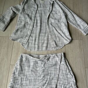 Abercrombie tweed boyfriend flannel and skort set